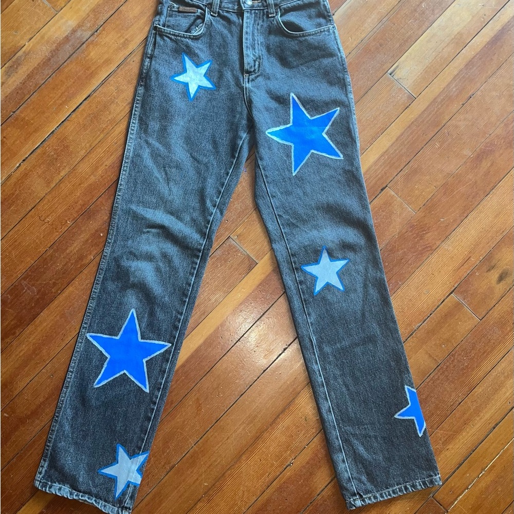 Kids and Teen Hand Painted Blue Star Jeans!